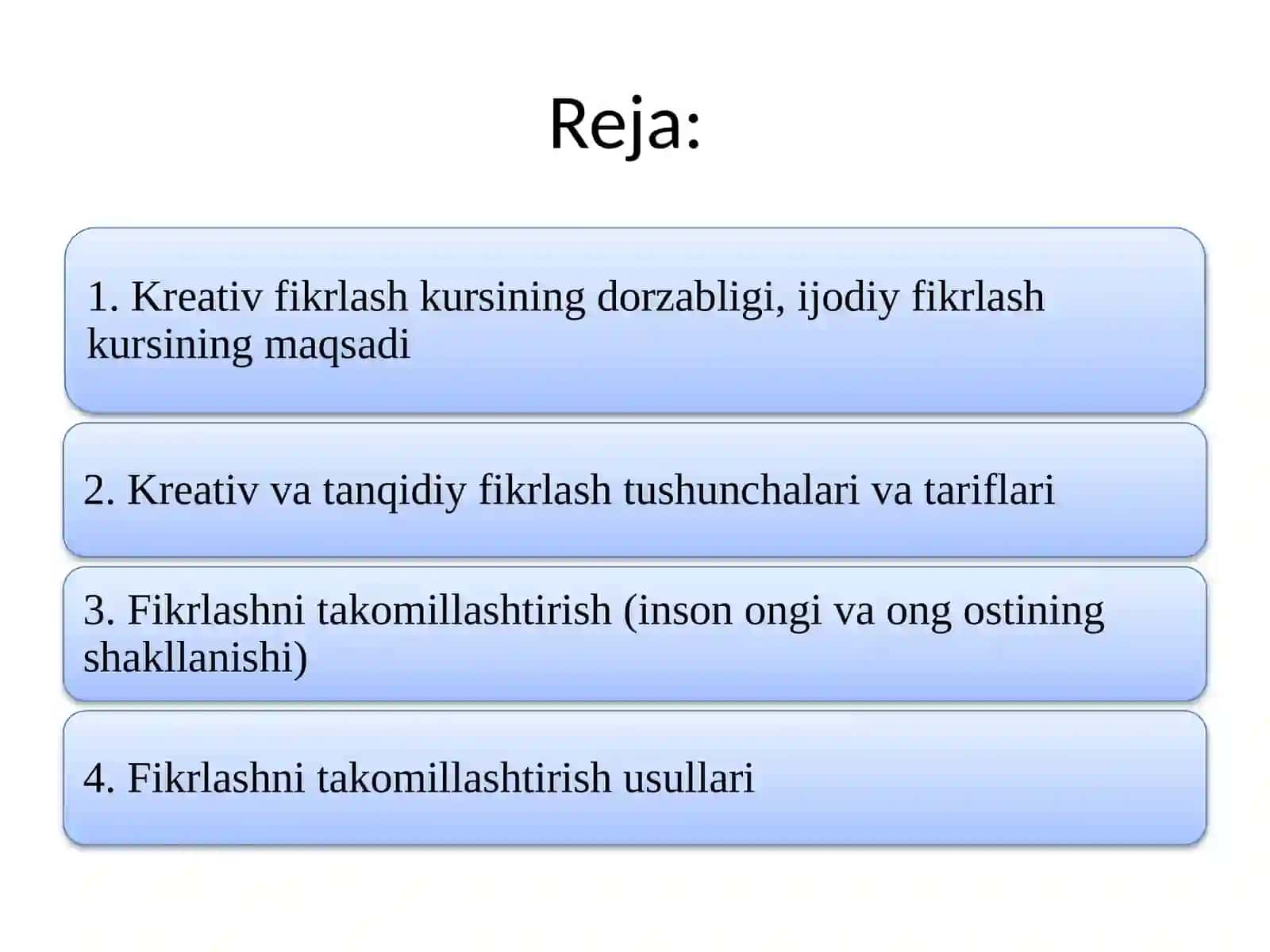 Ijodiy fikrlashga kirish 2