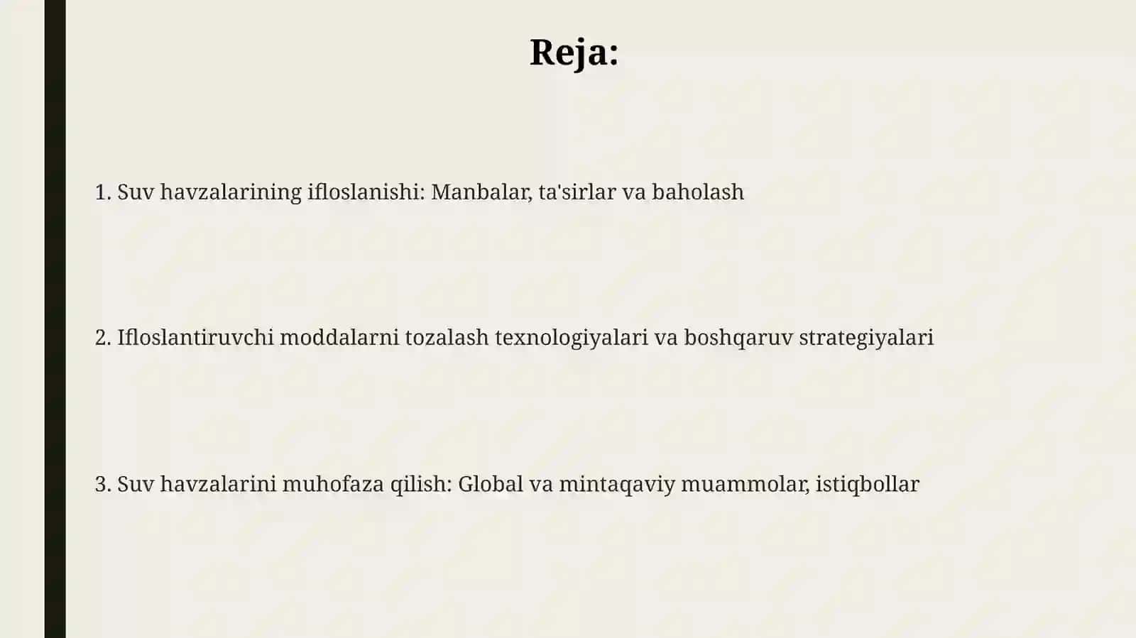 Suv havzalarining ifloslanishi 2