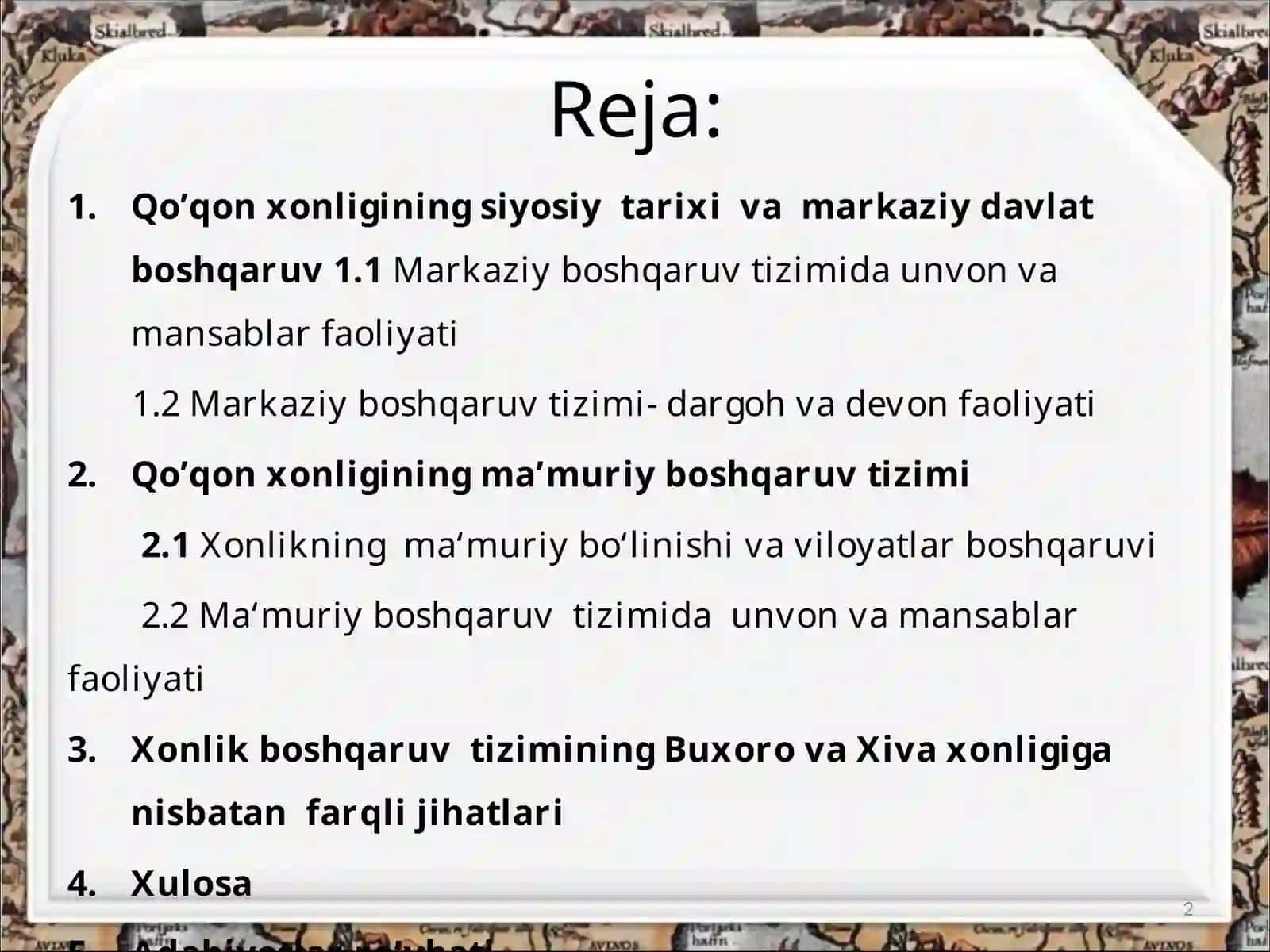 Adabiyotlar ro’yhati 2