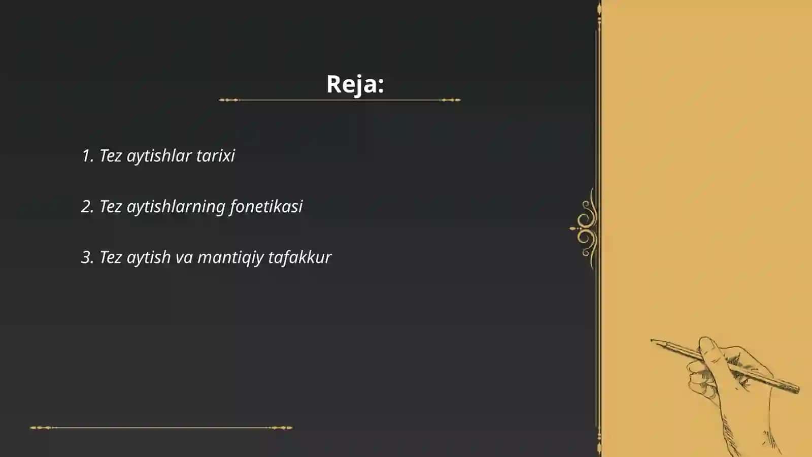 Tez aytish janr 2