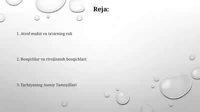 Tarbiyaning o'ziga xos xususiyatlari 2