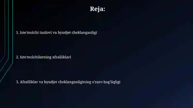 ISTEʻMOLCHI TANLOVI VA BYUDJET CHEKLANGANLIGI 2