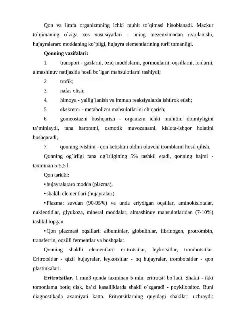 Qon va qonning yaratilishi 2