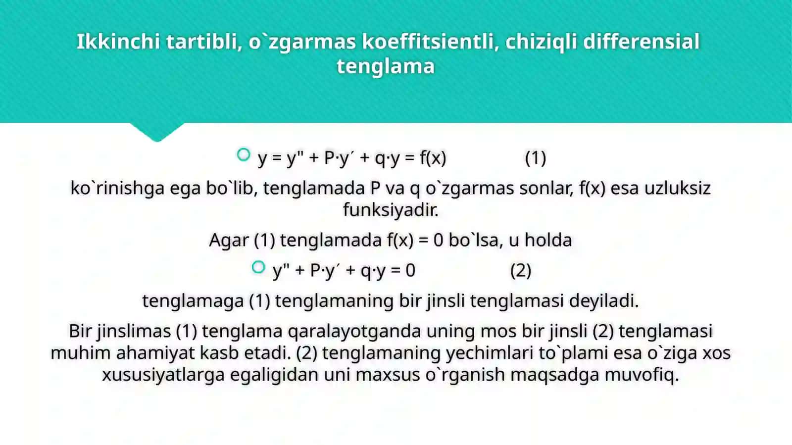 oliy matematikadan tayyorlagan taqdimoti 2