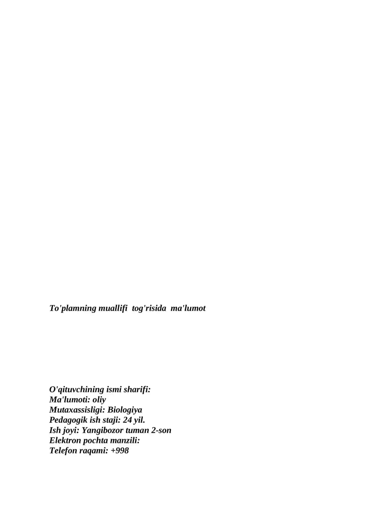 Geografiya fanidan o'qitish materiallari to'plami 2