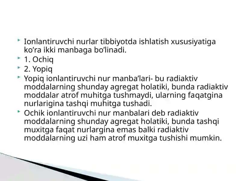 Ionlantiruvchi nur manbalari 2