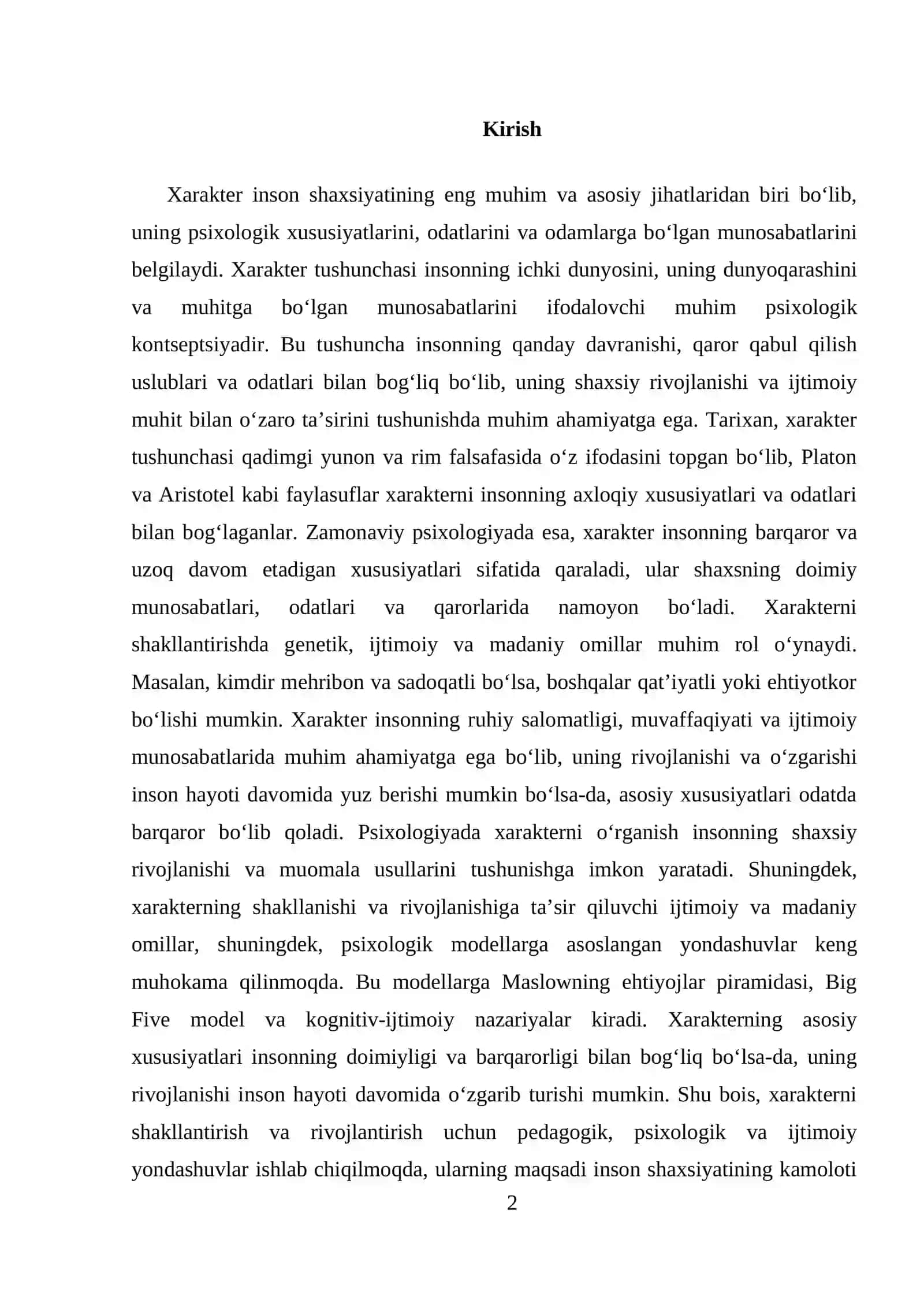 XARAKTER HAQIDA TUSHUNCHA 2