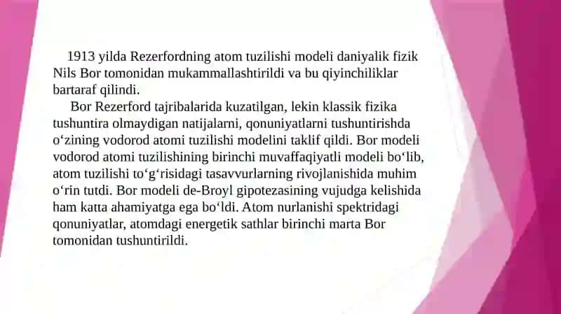Vadorod atomining bornazariyasi 2