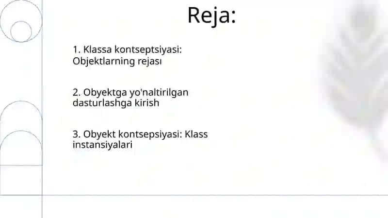 Obyektga yo'naltirilgan dasturlash asoslari 2