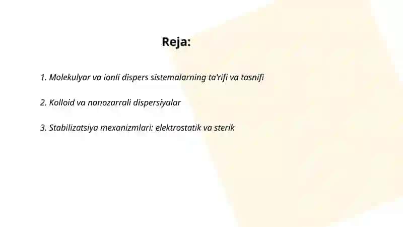 Molekulyar va ionli dispers sistemalar 2