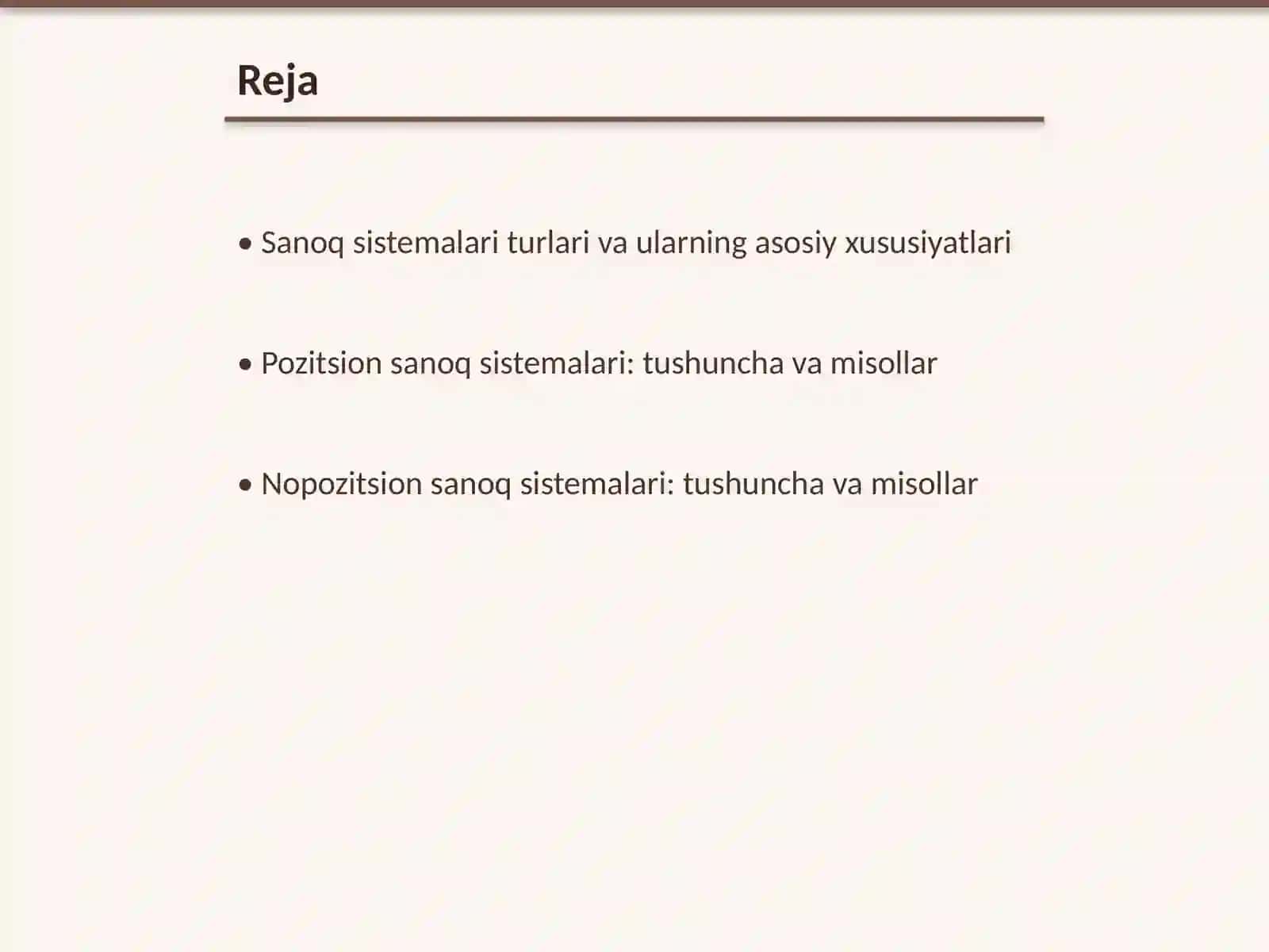 Turli sanoq sistemalari haqida tushuncha.Pozitsion va nopozitsion sanoq sistemalari 2