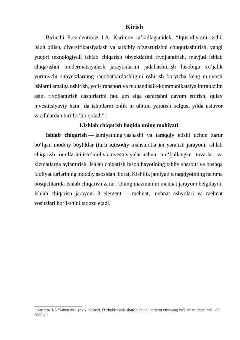 Ishlab chiqarish va uning omillari 2