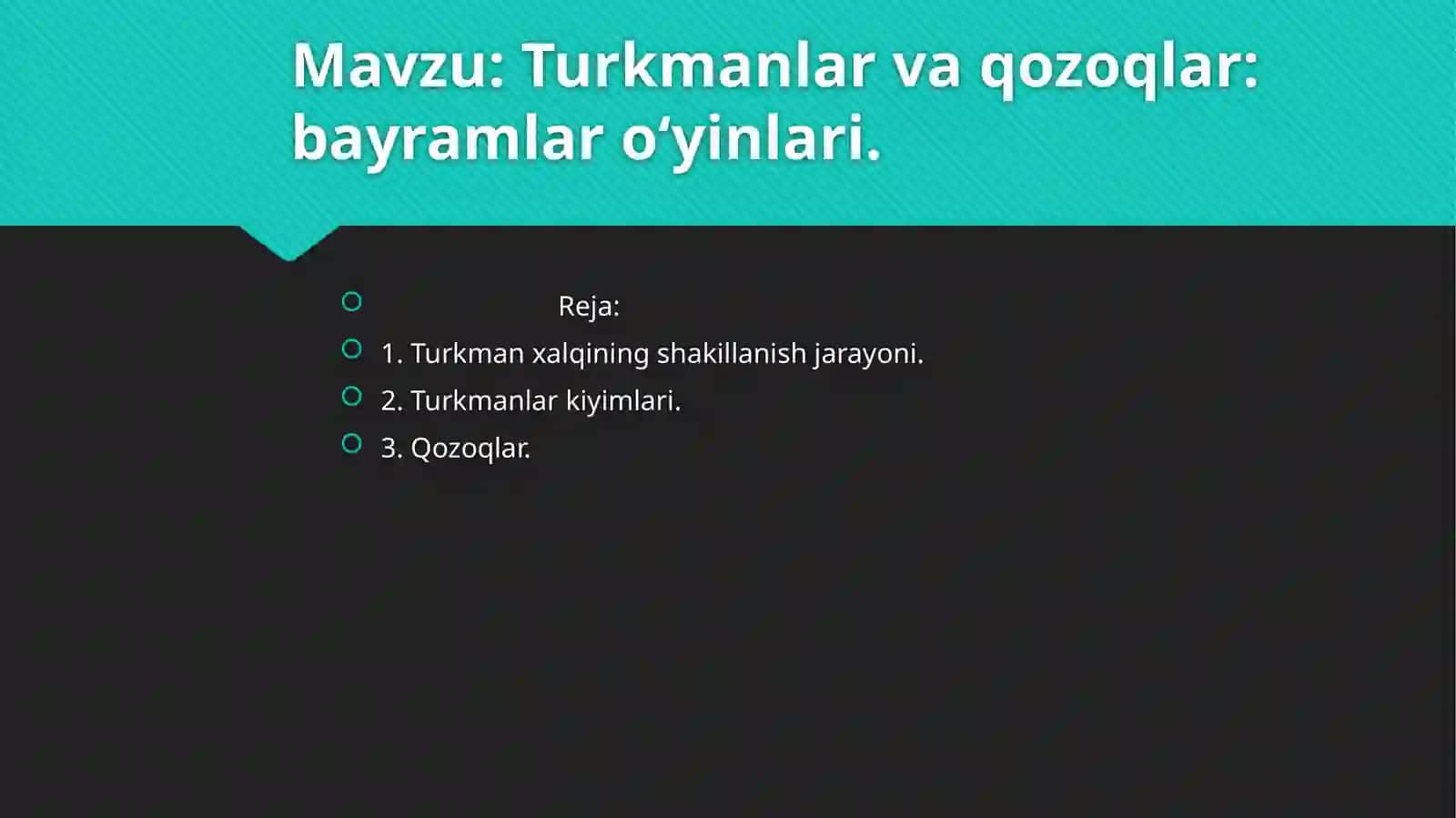 Turkmanlar va qozoqlar: bayramlar oʻyinlari 2