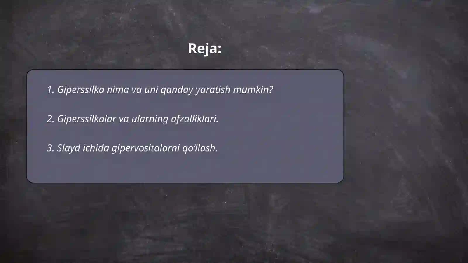 PowerPointda giperssilkalar o’rnatish 2