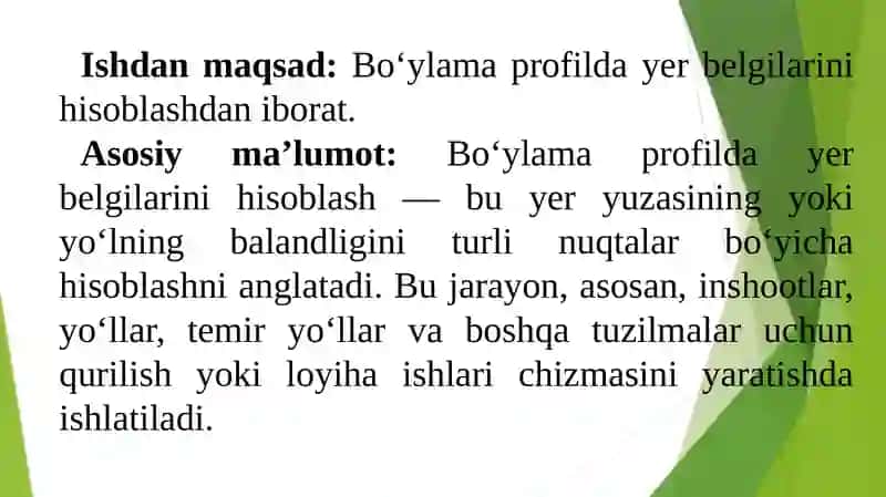 Bo‘ylama profil dayer belgilarini hisoblash 2