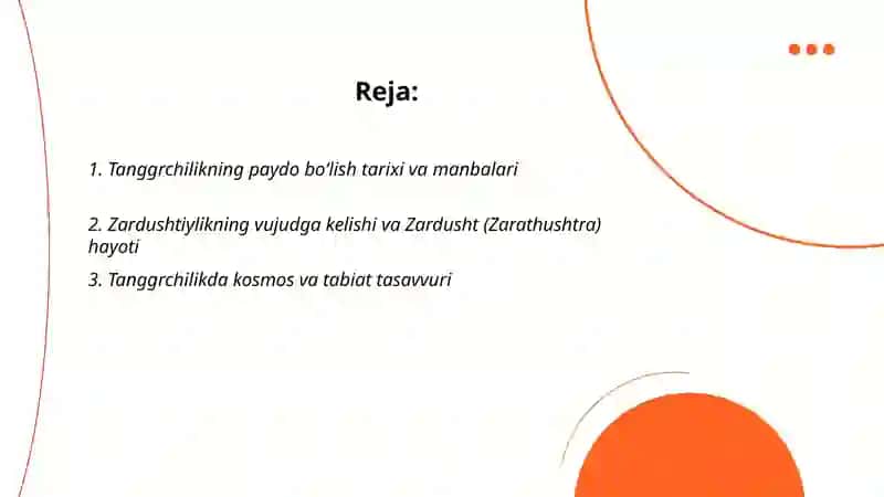 Tanggrchilik va Zardushtiylik talimotlari 2