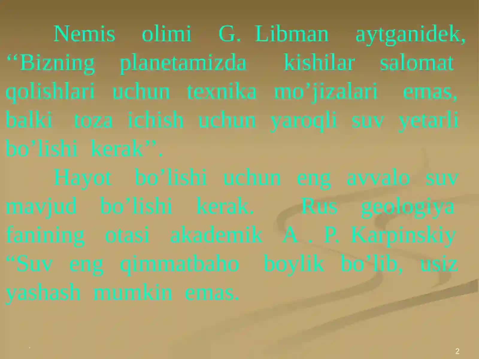Suvresurslarini muhofaza qilish 2