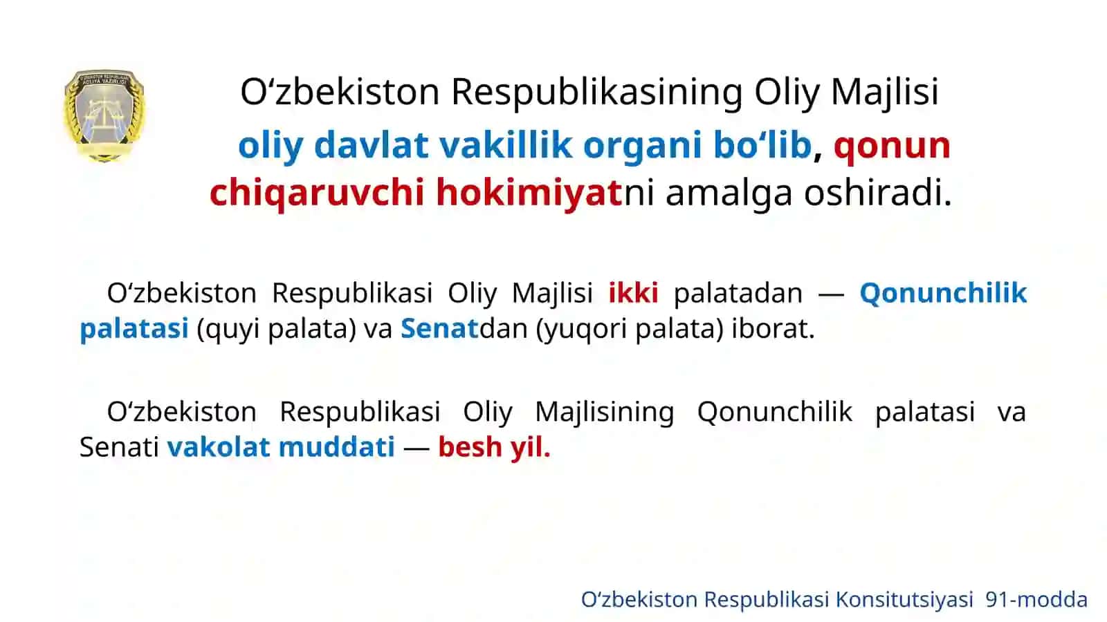 O‘zbekiston Respublikasining Oliy Majlisi 2