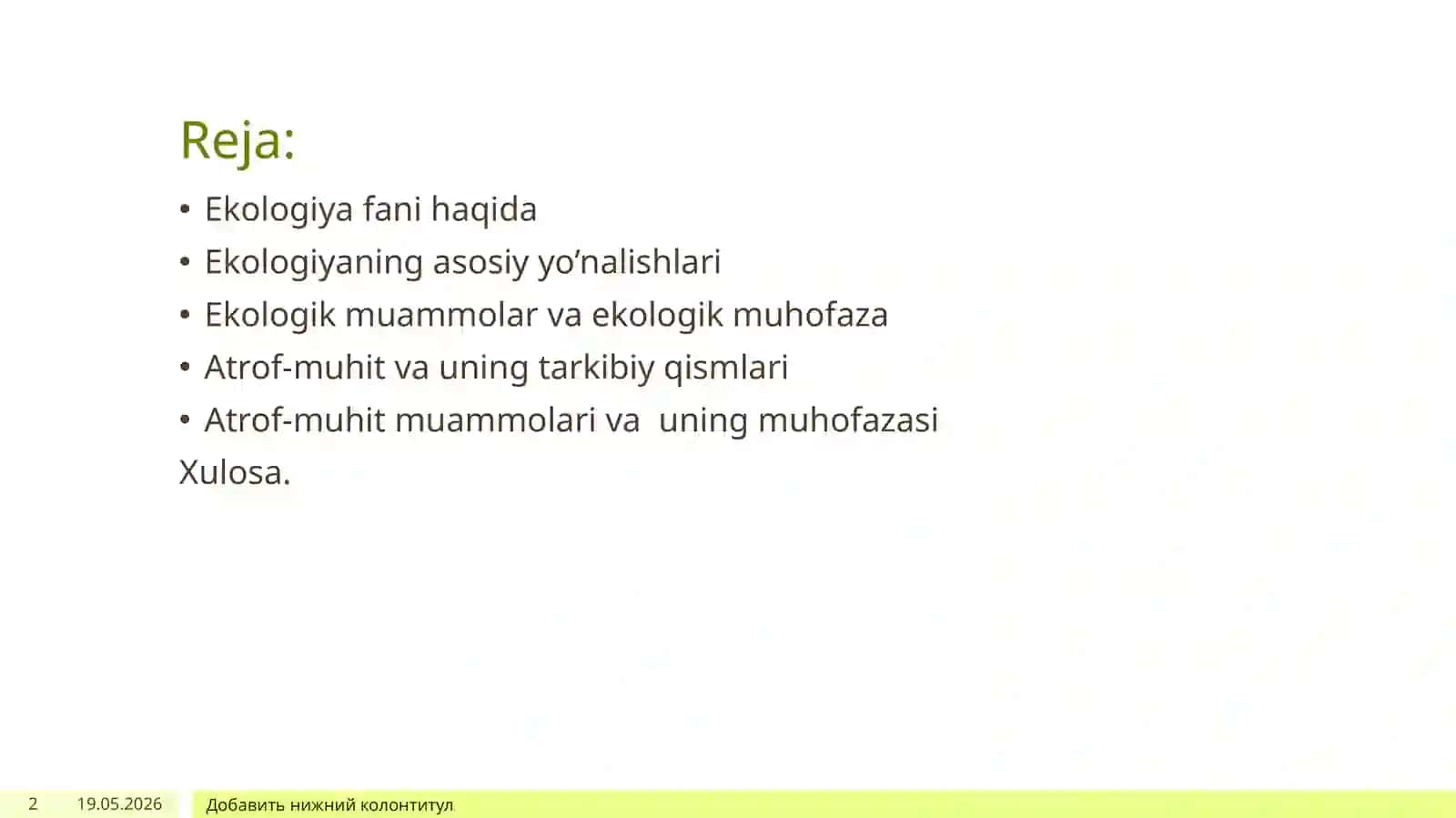 Ekologiya va atrof-muhit 2