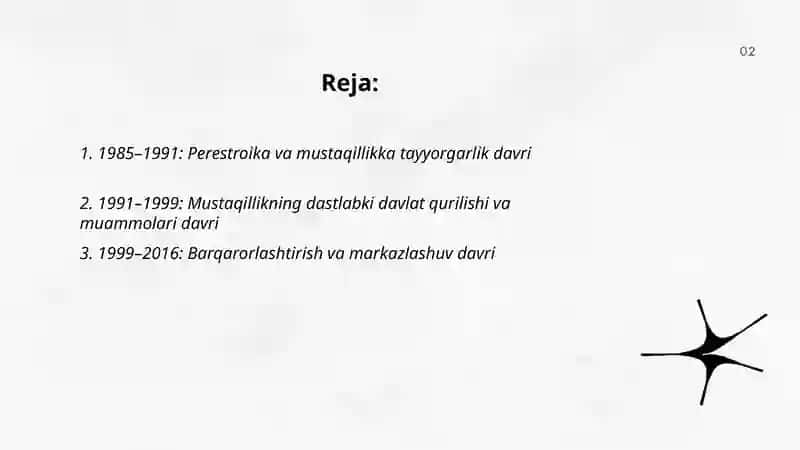 Oʻzbekistonning eng yangi tarixini davrlashtirish 2