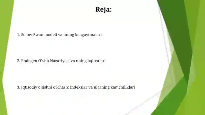 Zamonaviy iqtisodiy o'sish modellari 2