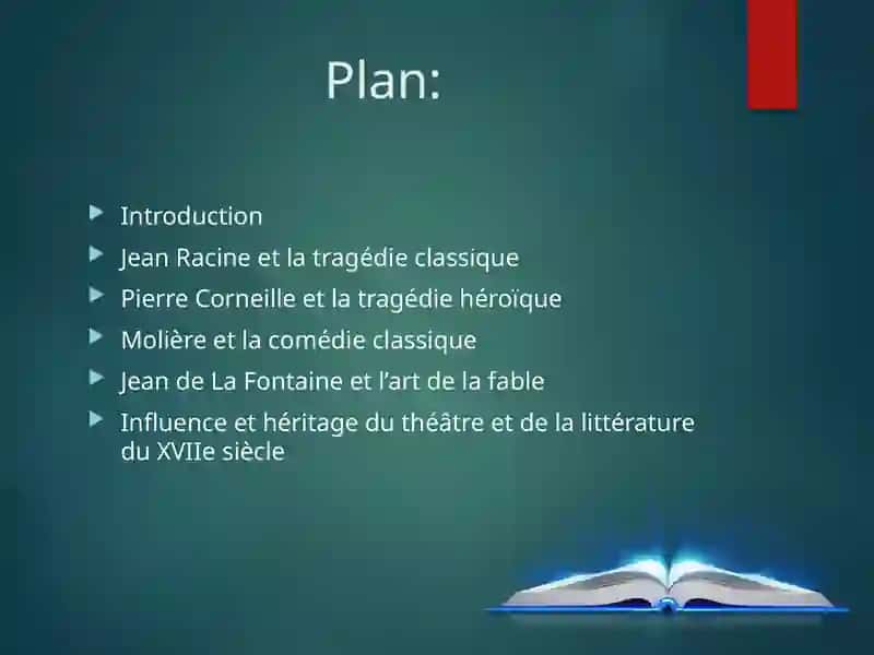 Le théâtre et la littérature française au XVIIe siècle  Racine, Corneille et Molière 2