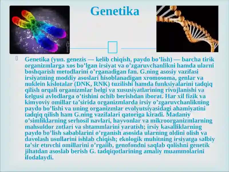 Genetika fani haqida tushuncha 2