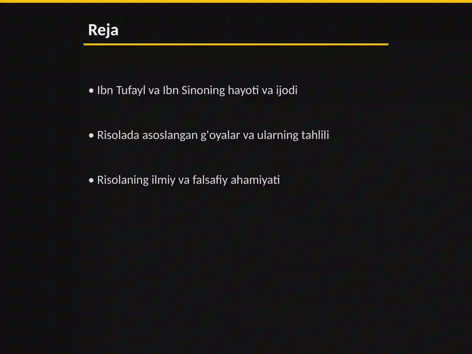 Ibn Tufayl va Ibn Sinoning,,Xay ibn Yakzon oʻgʻli" risolasi 2