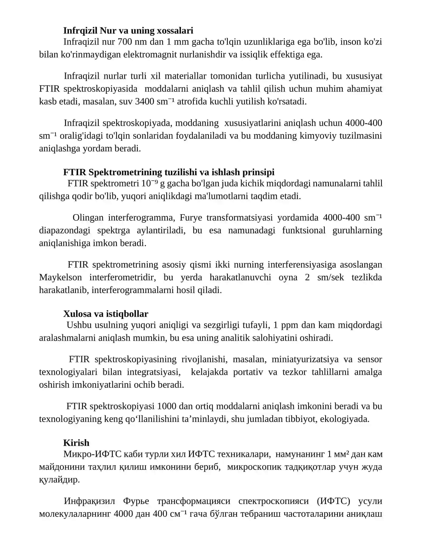 Infraqizil Furye spektraskopiya usuli 2