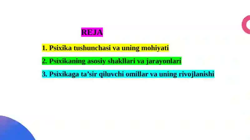 Psixika haqida umumiy tushuncha 2