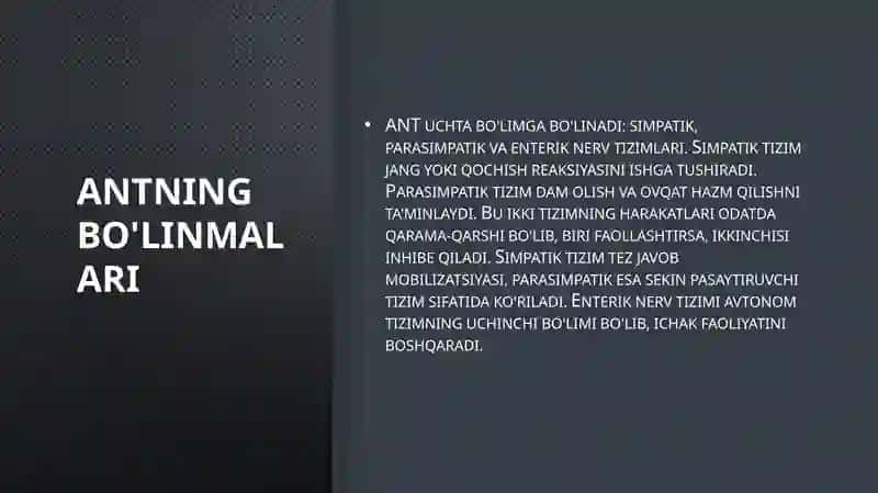 Avtonom nerv tizimining umumiy ta'rifi 2