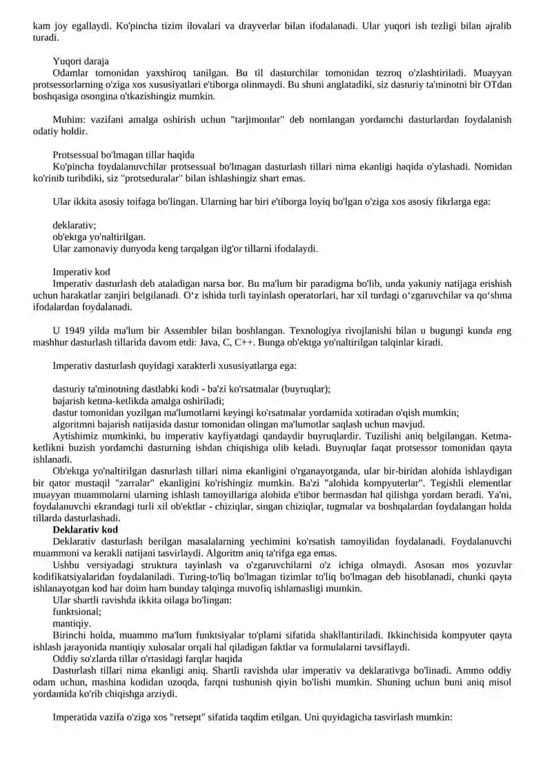 Zamonaviy dasturlash texnologiyalari turlari 2
