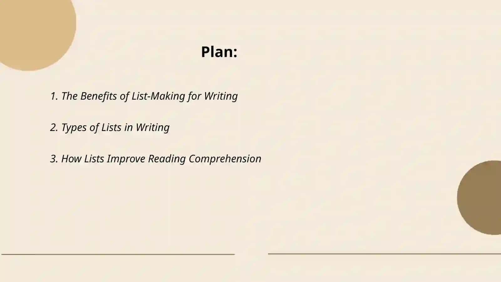 From reading to writing: making lists 2