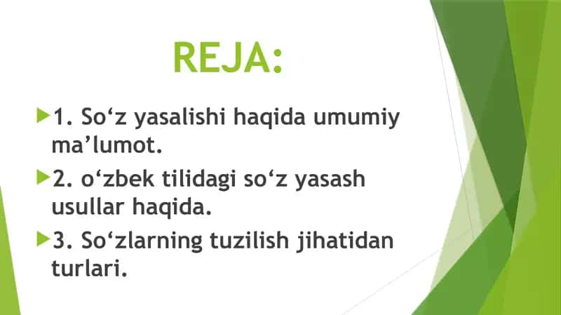 O‘zbek tilida so‘zyasalishi 2