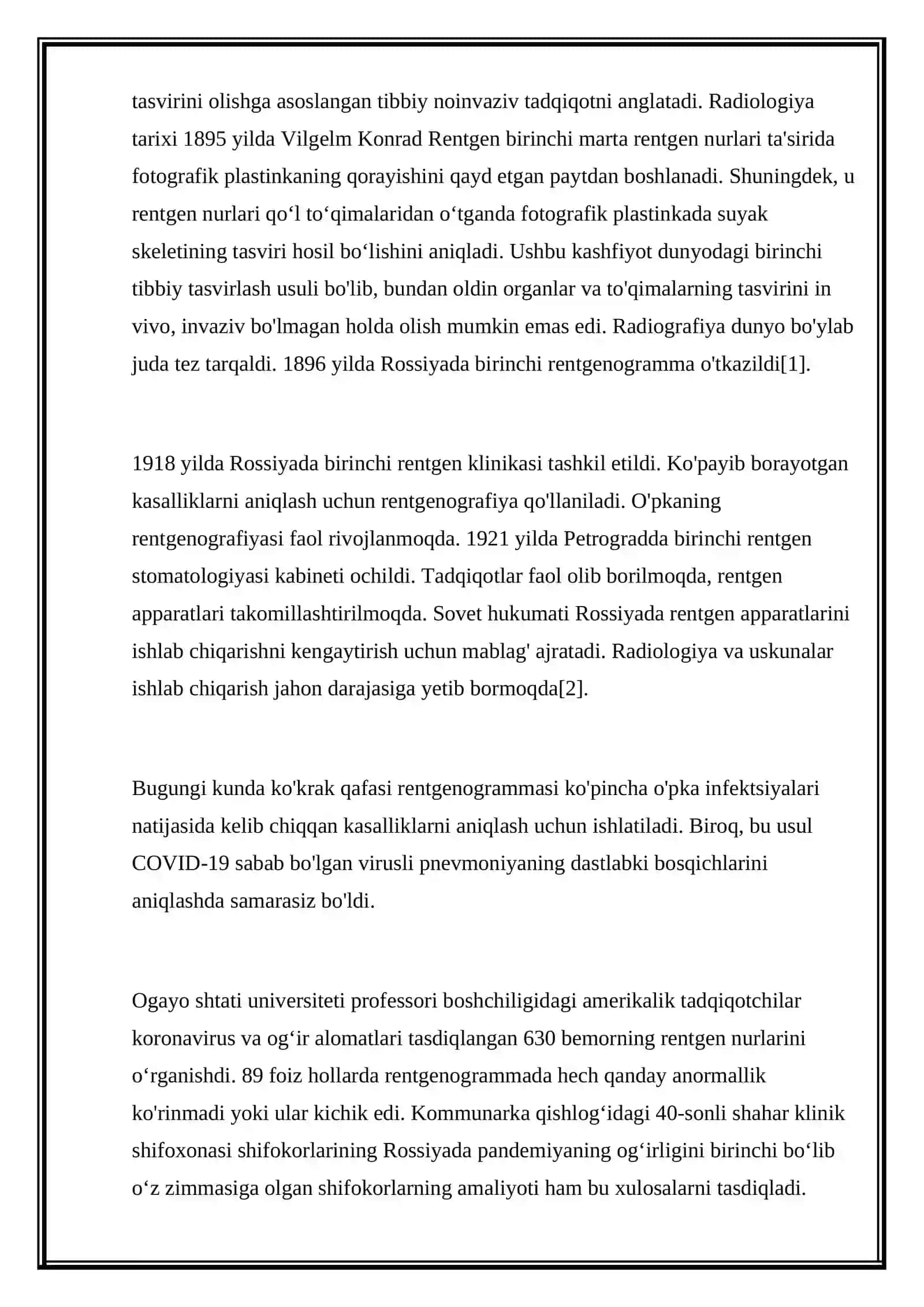 BIOFIZIKA, FANIDAN TAYYORLAGAN MUSTAQIL ISHI 2