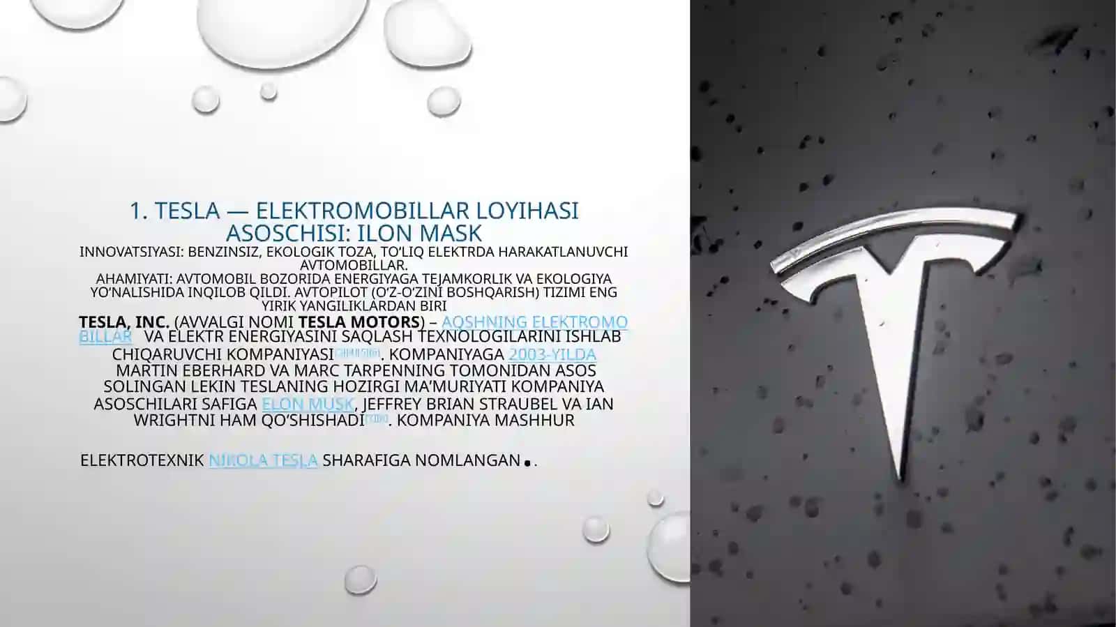 Tesla — Elektromobillar l oy ihasi 2