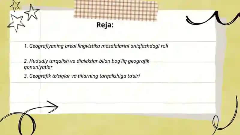 Geografiyaning areal lingvistika masalalari 2