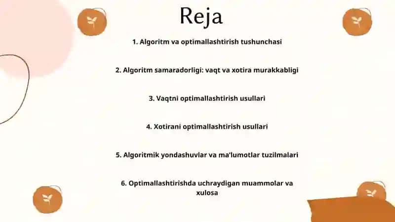 Algoritmlarni optimallashtirish usullari 2