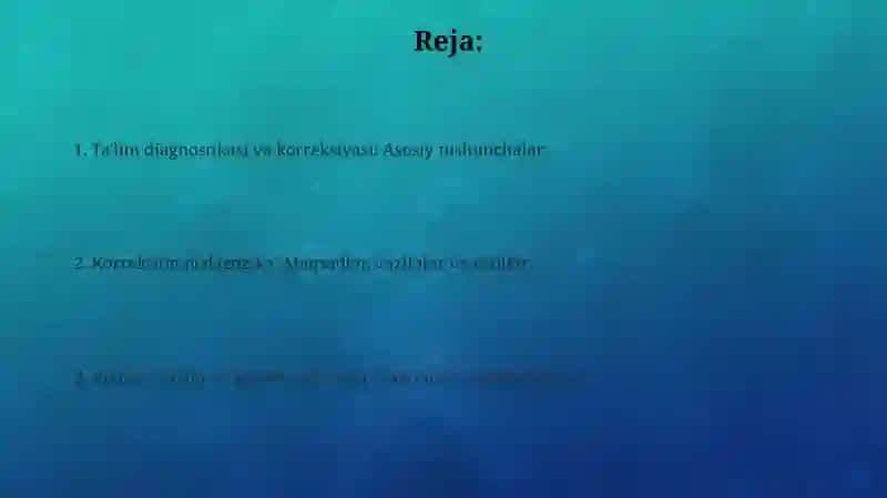 Ta'lim diagnostikasi va korreksiyasi 2