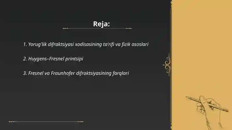 Yorug'lik difraktsiyasi xodisasini 2
