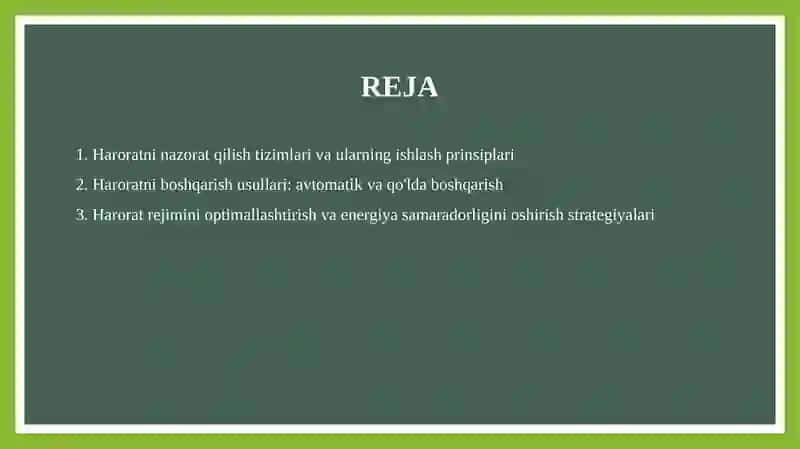 Rektifikatsion kolonnaning harorat rejimini boshqarish tizimlari 2