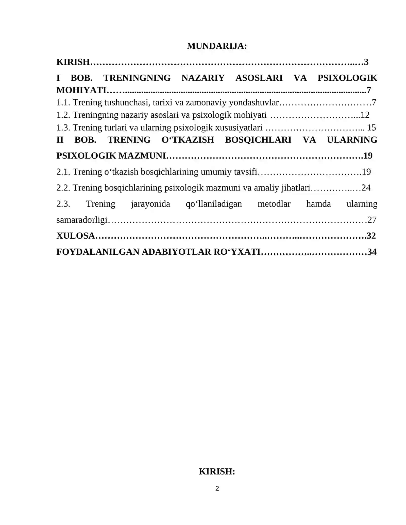 Trening oʻtkazish bosqichlari va ularning psixologik mazmuni 2