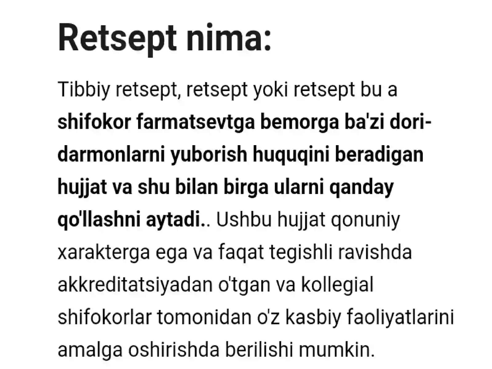 RETSEPT TARIXI 2
