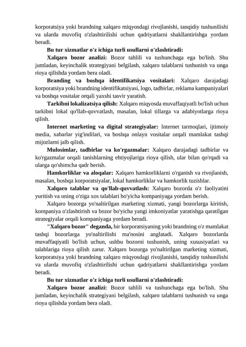 Xalqaro Marketing strategiyalari 2