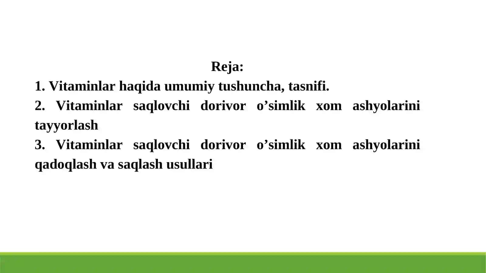 Vitaminlar Saqlovchi Dorivor O’simlik Xom Ashyolari 2