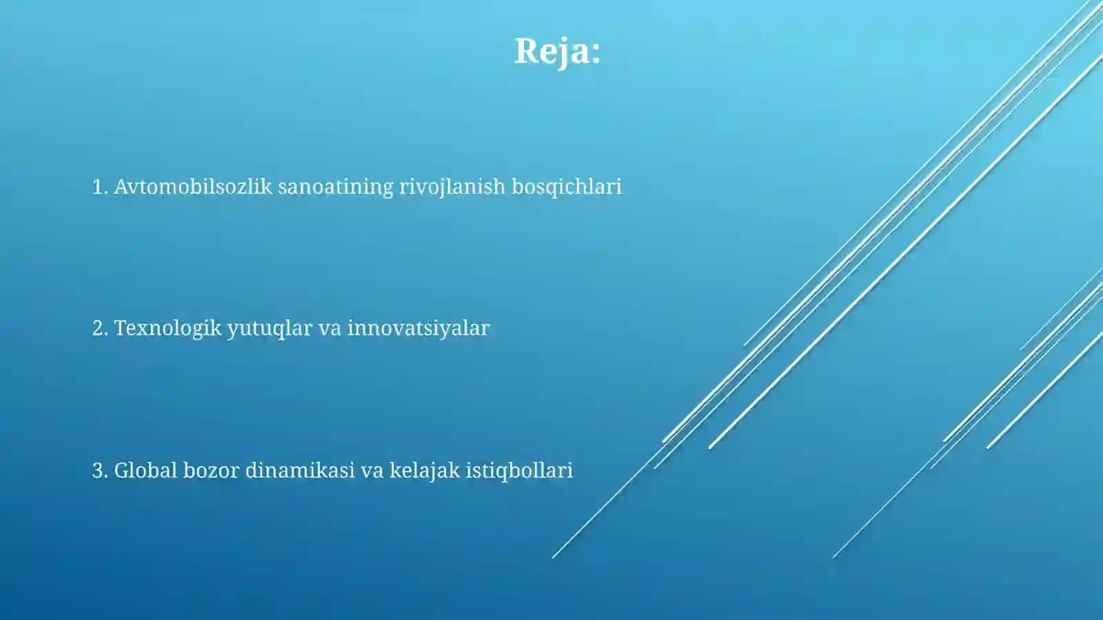 Sanoat avtomobilsozlik sphasini rivojlanoshi 2