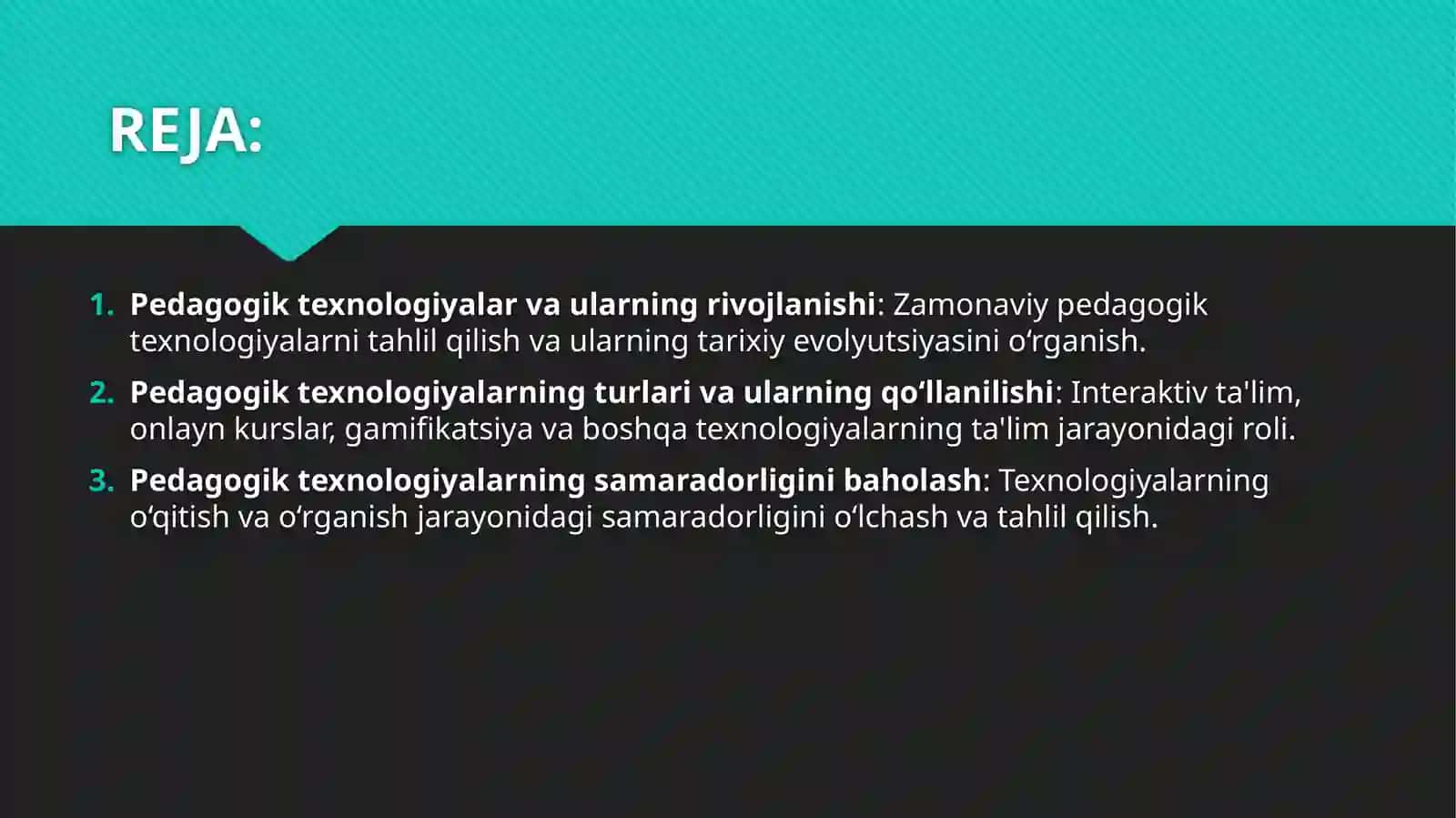 Zamonaviy pedagogik texnologiyalar tasnifi 2