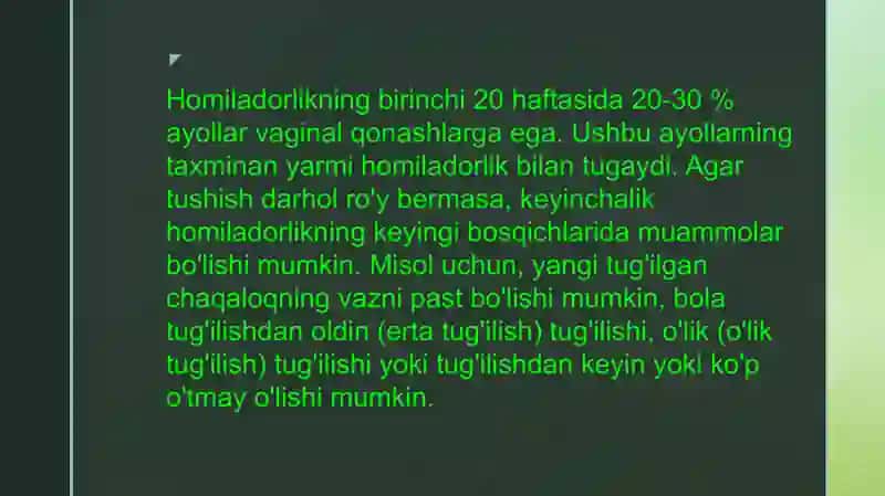 Homiladorlik 1 davriда қон кетишлар 2