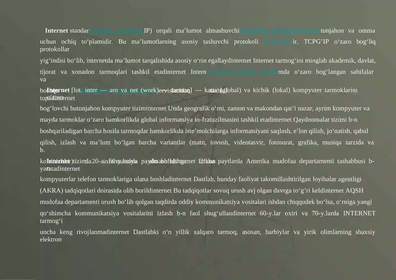 Internettarixi va unda ishlash 2