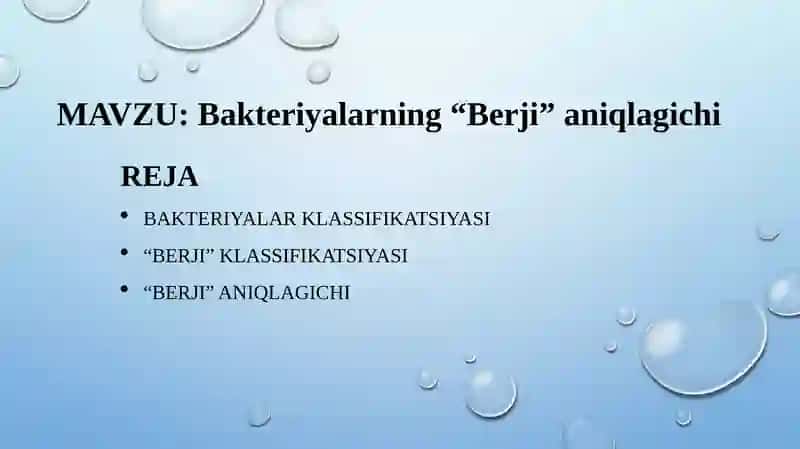 Bakteriyalarning“Berji”aniqlagichi 2